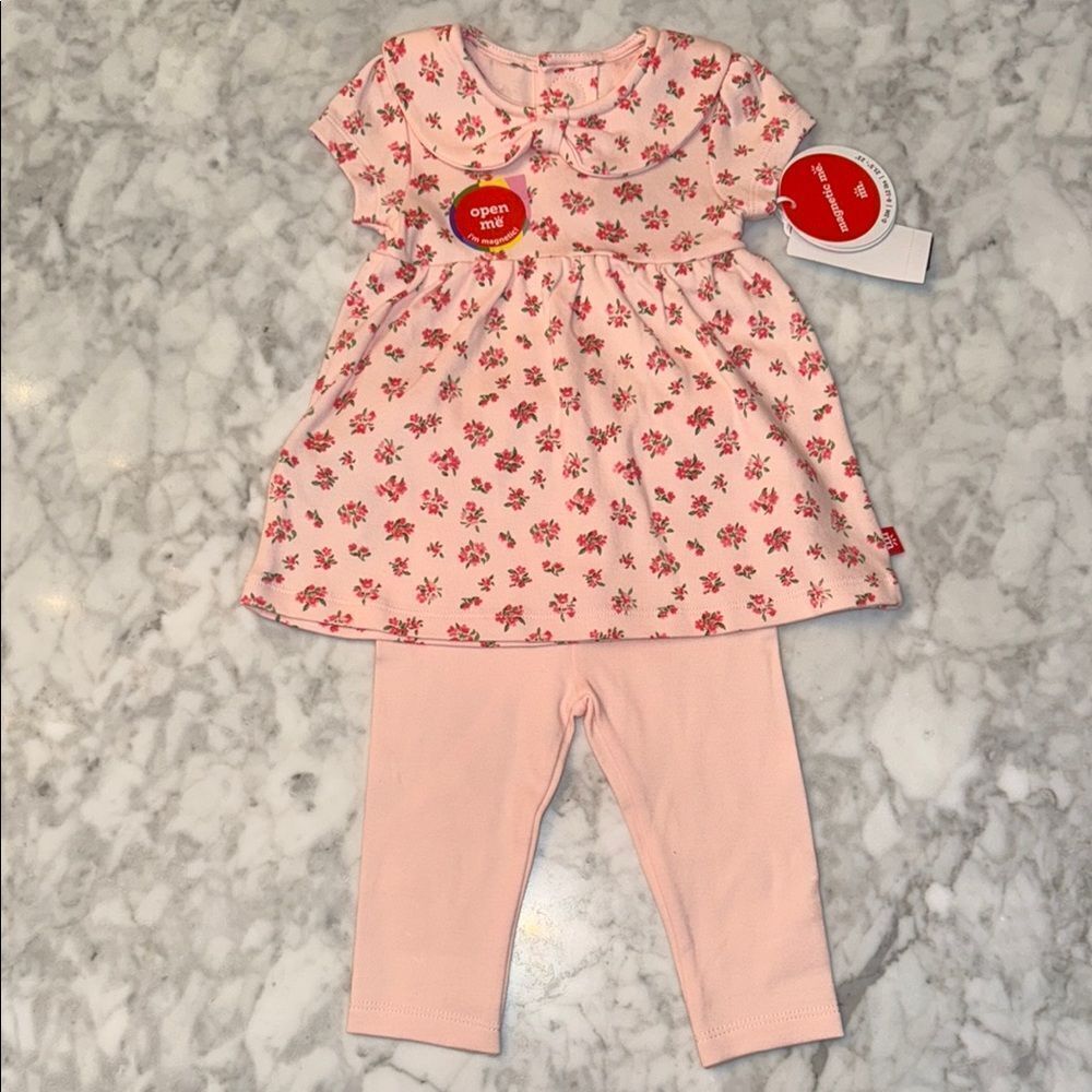 NWT Magnetic Me Floral Baby Dress with Leggings